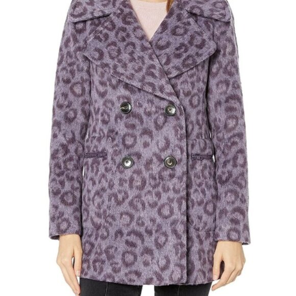 Kate Spade Jackets & Blazers - Kate Spade Brushed Leopard Peacoat in Purple, size 12/L